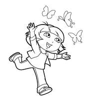 coloriage dora et les papillons